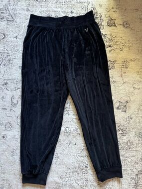 Black Victorias Secret Jogger Pants with V Logo